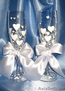 Украшения свадебных бокалов, свечек и другое своими руками - Изображение #1, Объявление #335942