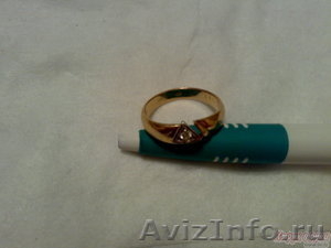 Продам золотое кольцо с бриллиантом (мужское, можно использовать как обручальное) - Изображение #1, Объявление #329